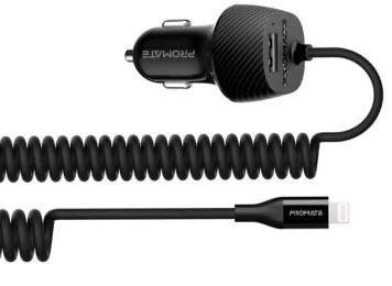Автомобільний зарядний пристрій для телефона Promate Voltrip-i Black (voltrip-i.black)