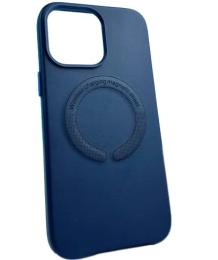 Чохол-накладка Infinity Leather Case MagSafe для iPhone 14 Pro Dark Blue