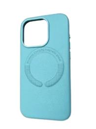 Чохол-накладка Infinity Leather Case MagSafe для iPhone 14 Light Blue