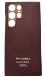 Чохол-накладка Infinity Leather Case MagSafe для Samsung S23 Ultra Bordeaux
