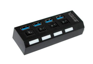 USB-хаб Voltronic YT-3H4S/1TB Black