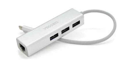 USB-хаб VEGGIEG U3J-3C-S White Type-C Hub to Ethernet