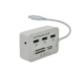USB-хаб Merlion YT-TCA3H3 + CR-W White