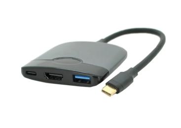 Перехідник Voltronic YT-HTC3in1 Black 3-in-1 USB-C to HDMI/USB3.0/PD