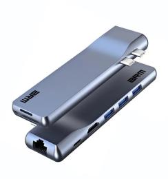 USB-хаб ArmorStandart for MacBook M-Series HD4K + LAN + PD + 3USB + TF/SDcard Gray (ARM69367)
