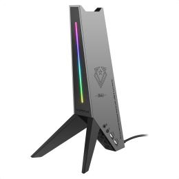 Док-станція Vertux Zulu 2xUSB 2.0/AUX Black з підставкою для навушників (zulu.black)