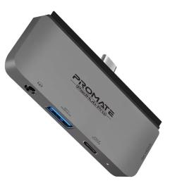 USB-хаб Promate USB-C Multimedia Hub Gray (padhub-pro.grey)