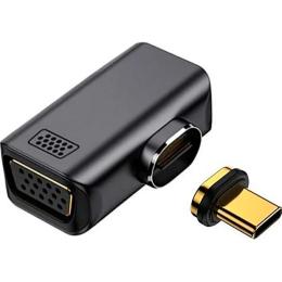 Перехідник PowerPlant CA914289 USB Type C (тато) - VGA (мама) Black
