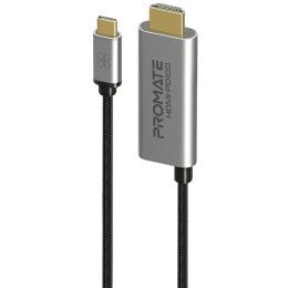 Відео-кабель Promate hdmi-pd100 USB Type-C (тато)  -  HDMI (тато) 1.8m Gray (hdmi-pd100.grey)