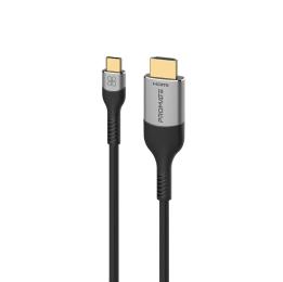 Відео-кабель Promate mediacord-8k USB Type-C (тато)  -  HDMI (тато) 1.8m Gray (mediacord-8k.grey)