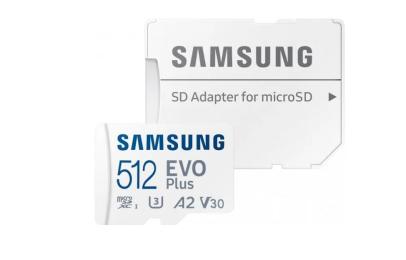 Карта памяті Samsung microSDXC (MB-MC512KA/EU) 512 GB Class 10 UHS-I U3 V30 A2 EVO Plus + SD Adapter