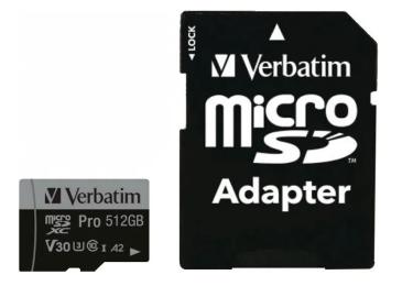 Карта памяті Verbatim Pro microSDHC (47046) 512GB Class UH-3 + SD-адаптер