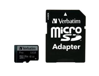 Карта памяті Verbatim Pro microSDHC (47041) 32GB Class UH-3 + SD-адаптер