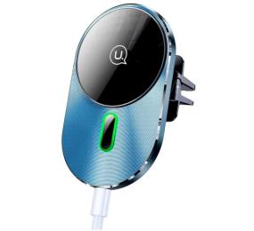 Тримач в авто USAMS US-CD170 Gray Magnetic Car Wireless Charging Phone Holder