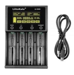 Зарядний пристрій для акумуляторів AA, AAA LiitoKala Lii-M4S Black с функцією PowerBank та Storage