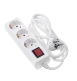 Мережевий фільтр 2E 3XSchuko White з вимикачем