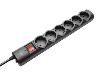 Мережевий фільтр TRUST 6XS Black Surge Guar