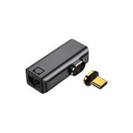 Перехідник PowerPlant CA914296 USB Type-C (тато) - RJ-45 (мама) Black