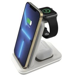 Бездротовий зарядний пристрій Canyon WS-304 Cosmic Latte 3 в 1 QI (CNS-WCS304CL)