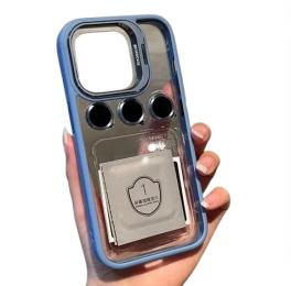 Чохол-накладка Infinity Lens Metal для iPhone 14 Pro Transparent Blue + скло на камеру + тримач