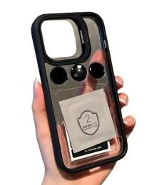 Чохол-накладка Infinity Lens Metal для iPhone 15 Transparent Black + скло на камеру + тримач