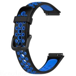 Ремінець для фітнес-браслету BeCover Vents Style для Huawei Band 7/Honor Band 7 Black Blue (709437)