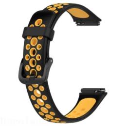 Ремінець для фітнес-браслету BeCover Vents Style для Huawei Band 7/Honor Band 7 Black Orange (709441)