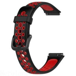 Ремінець для фітнес-браслету BeCover Vents Style для Huawei Band 7/Honor Band 7 Black Red (709440)