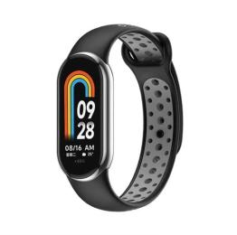 Ремінець для фітнес-браслету BeCover Vents Style для Xiaomi Mi Smart Band 8 Black Gray (709415)