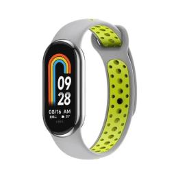 Ремінець для фітнес-браслету BeCover Vents Style для Xiaomi Mi Smart Band 8 Gray Green (709418)