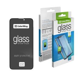 Захисне скло ColorWay 9H FC glue Anti-Spy для Apple iPhone 16 Pro Max Black (CW-GSFGASAI16PM-BK)