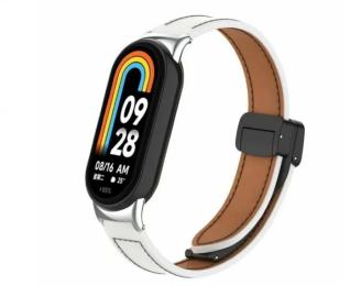 Ремінець для фітнес-браслету Infinity Leather Bracelet для Xiaomi Band 8 White
