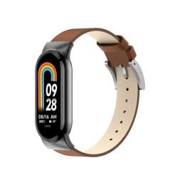 Ремінець для фітнес-браслету Infinity Leather Bracelet для Xiaomi Band 8 Milk Brown