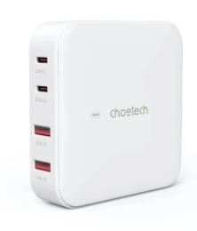 Адаптер живлення для телефона Choetech PD8008 White PD 100W GaN desktop 2C+2A