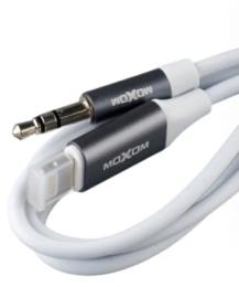 Аудіо-кабель MOXOM MX-AX21 Lightning (тато)  -  mini-Jack 3.5mm (тато) White