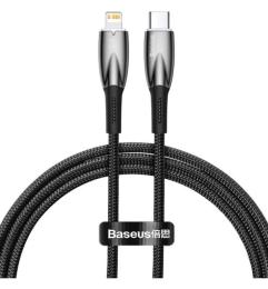 Дата-кабель Baseus Glimmer Series Type-C (тато) - Lightning (тато) 1m Black 20W (CADH000001)