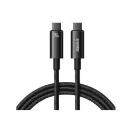 Дата-кабель Baseus Tungsten Gold Type-C (тато) - Type-C (тато) 1m Black 240W (CAWJ040001)