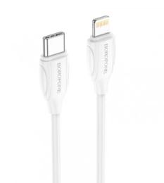 Дата-кабель Borofone BX19 Benefit charging Type-C (тато)  -  Lightning (тато) 3m White