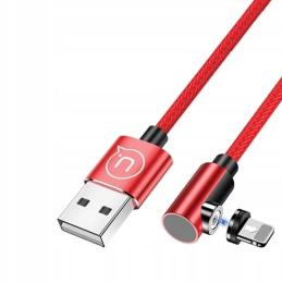 Дата-кабель USAMS U54 USB (тато)  -  Lightning (тато) 1 m Red Right-Angle Magnetic