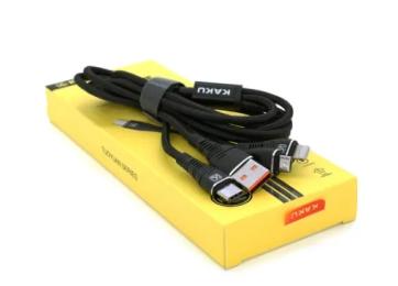 Дата-кабель iKaku KSC-296 TUOYUAN 3 in 1 USB Type-A(тато)-Type-C,Lightning,Micro-USB(тато), 1m Black