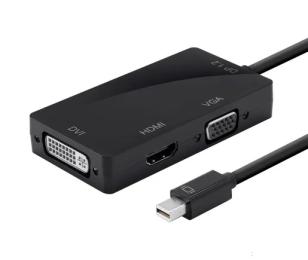 Відео-кабель Voltronic YT-C-mnDP (M)/HDMI/VGA/DVI mini DisplayPort (тато)  -  HDMI/VGA/DVI (мама) 0.3 m