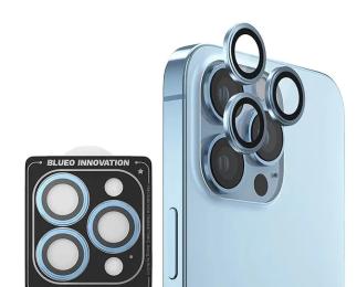 Захисне скло для камери Blueo Original metal frame lens protector glass iPhone 15 Pro Blue
