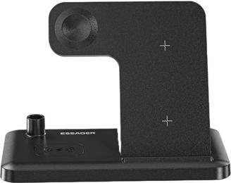 Бездротовий зарядний пристрій Essager Jiecheng 4 in1 PD15W Foldable Desktop Black (EWXZM-JC01-Z)