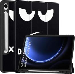 Чохол-книжка для планшета BeCover Flexible TPU Mate для Samsung Galaxy Tab S9 (SM-X710/SM-X716) /S9 FE (SM-X510/SM-X516B) 11.0 Black White Dont Touch