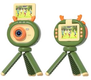 Дитячий фотоапарат Infinity Cam 48MP Green Orange 180-градусний фліп-екран