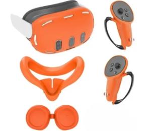 Чохол для окулярів віртуальної реальності Infinity Protective Case Silicon для Meta Quest 3 VR 5-piece Orange