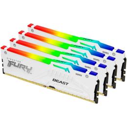 Оперативна память Kingston FURY 128GB (4x32GB) DDR5 5600 MHz Beast RGB White (KF556C40BWAK4-128)