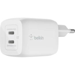 Адаптер живлення для телефона Belkin Boost Up Charge Pro White GaN Dual USB-C Charger 65W (WCH013VFWH)