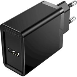 Адаптер живлення для телефона Vention FAAB0-EU Black USB-A 12W Wall Charger