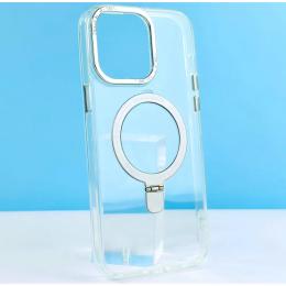 Чохол-накладка Infinity New Skin Tech MagSafe для iPhone 15 Pro Max Transparent White + тримач